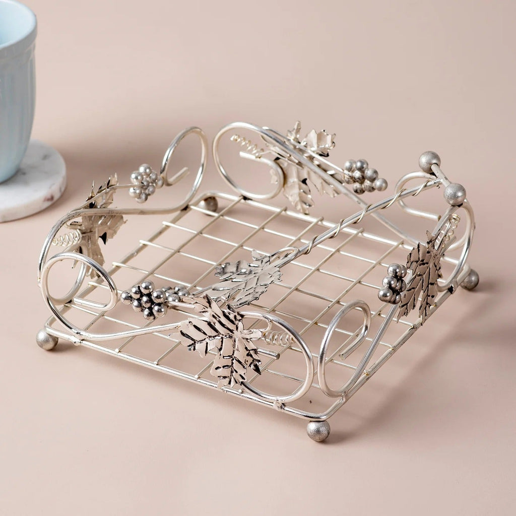 Nestroots Gleam Tissue Holder Silver Modern Design