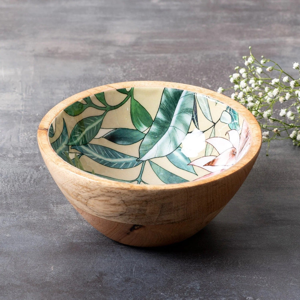 Nestroots Tropical Wooden Mango Wood Serving Bowl Single
