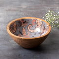 Nestroots Grey Printed Mango Wood Serving Bowl Single