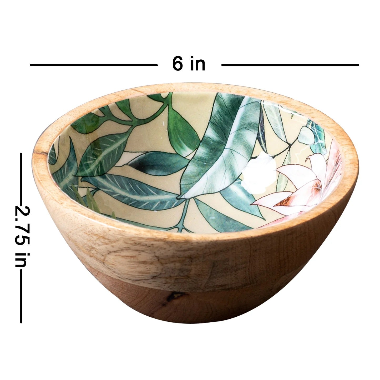 Nestroots Tropical Wooden Mango Wood Serving Bowl Set of 2