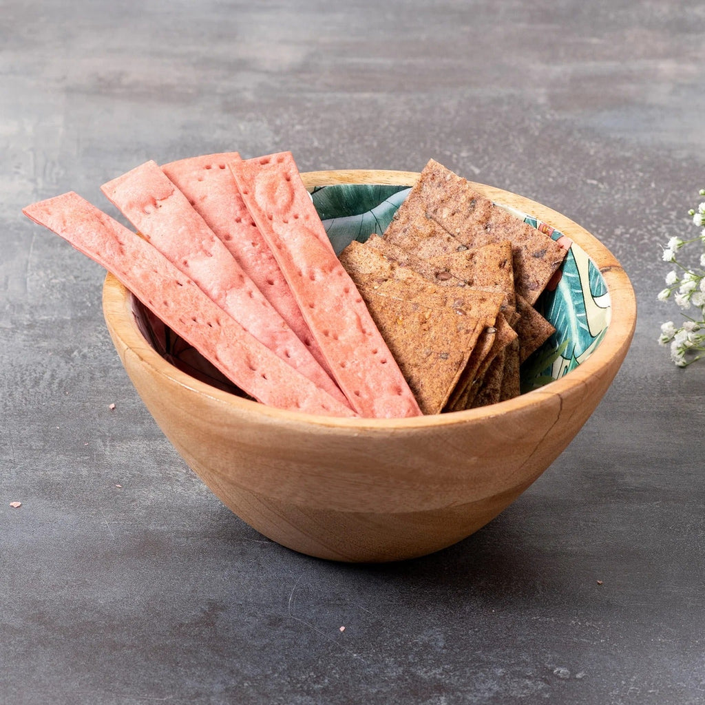 Nestroots Tropical Wooden Mango Wood Serving Bowl Set of 4