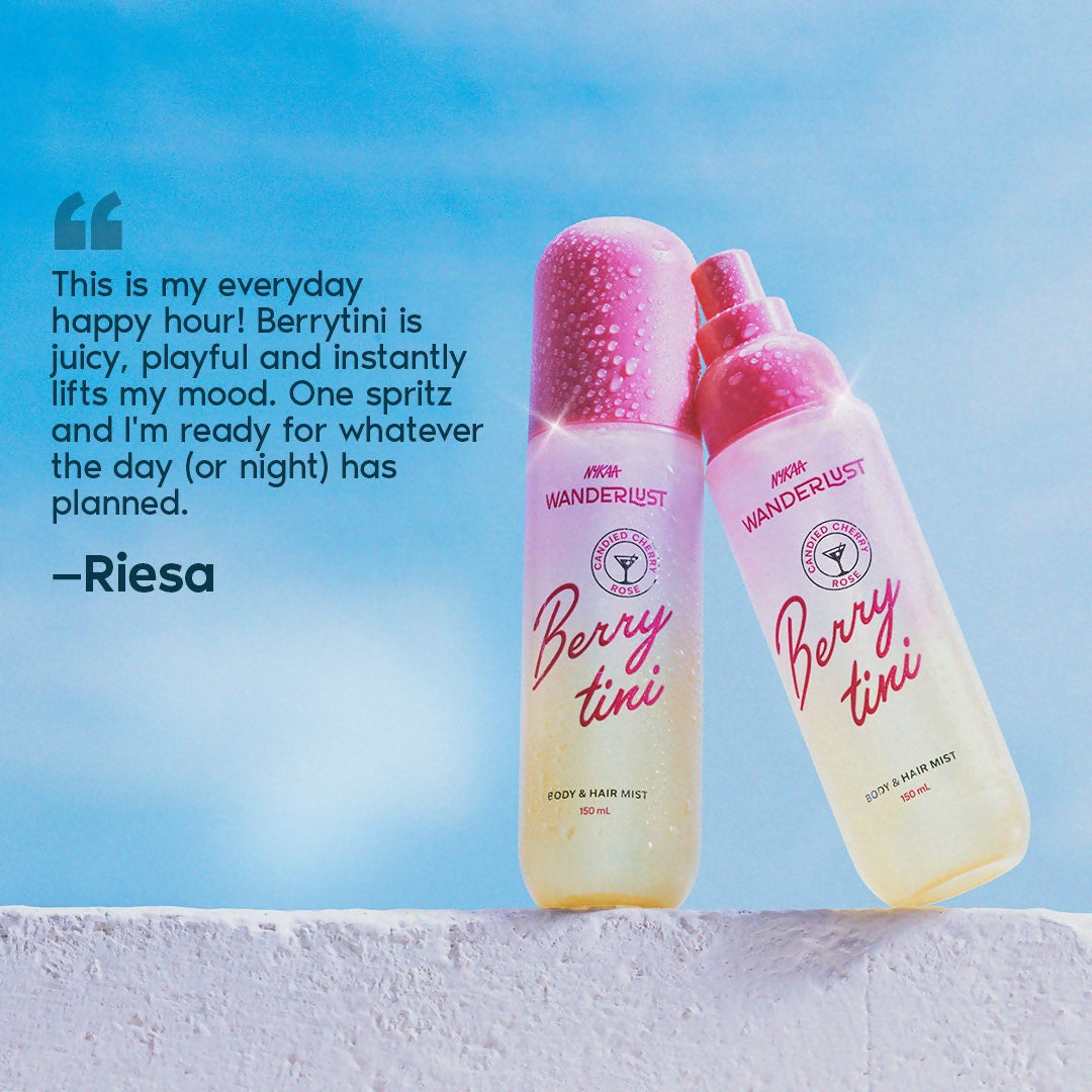 Wanderlust Berry Tini Fruity Floral Perfume Body & Hair Mist with Candied Cherry & Rose