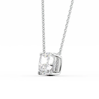 Cauer Elegant 14K White Gold Plated Moissanite Pendant Necklace