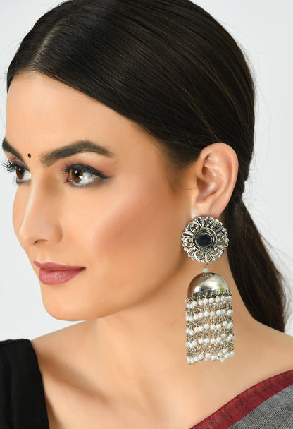 Mominos Fashion Johar Kamal Women's Earrings With Pearls Jhumkas