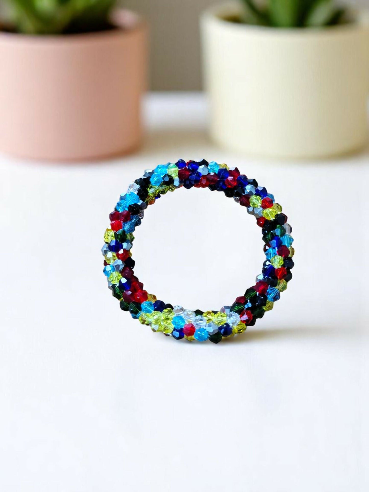 Inhanns Unisex Crystal Bloom – Adjustable Crystal Bead Bracelets - Multi Colour