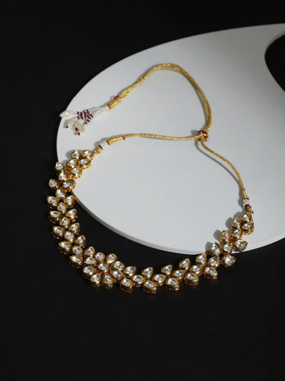White Brass Gold-Polished Necklace - Ruby Raang