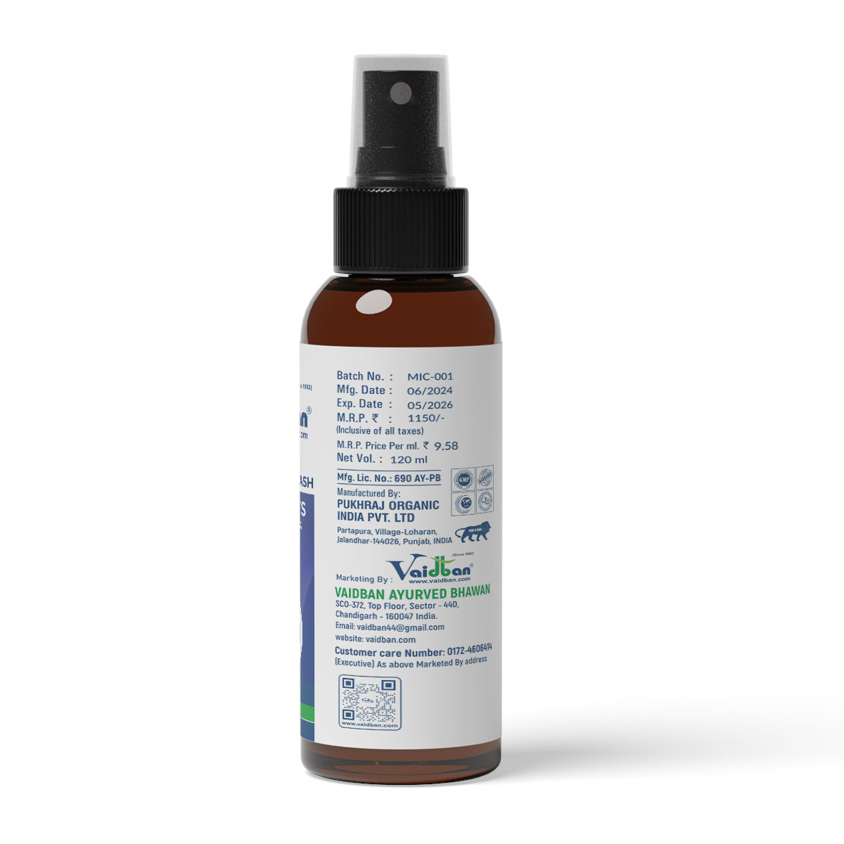Vaidban Intimate Cleansing Wash for Men - 120 ml