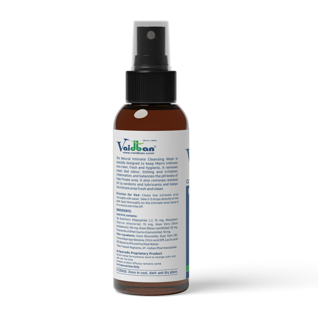 Vaidban Intimate Cleansing Wash for Men - 120 ml