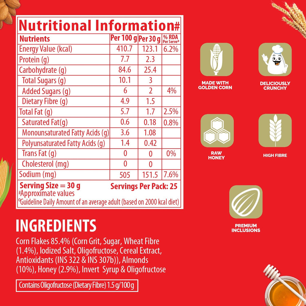 Bagrry's Corn Flakes Plus - Almond and Honey