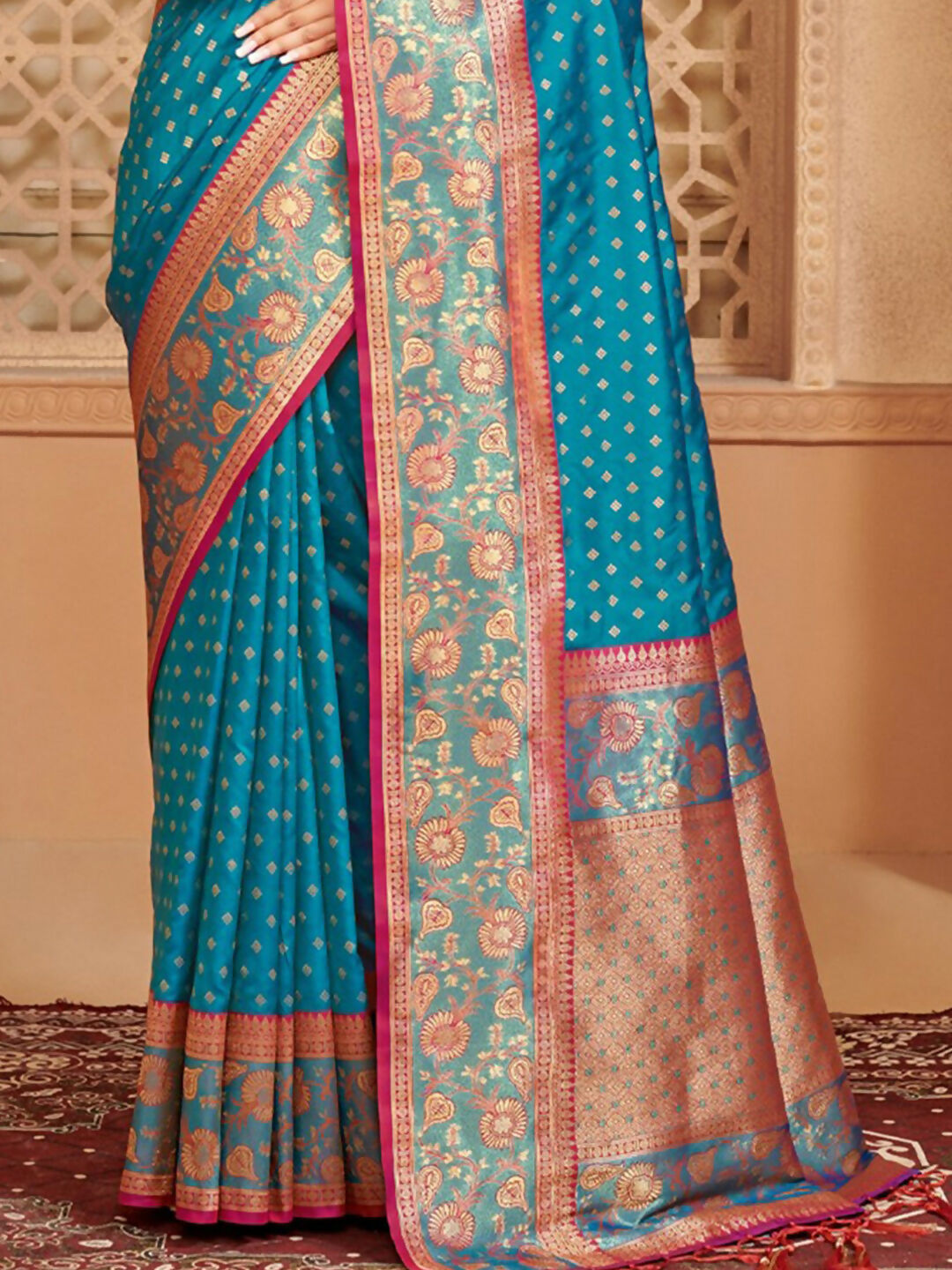 Shree Shyam Fashion Silk Blend Blue Saree
