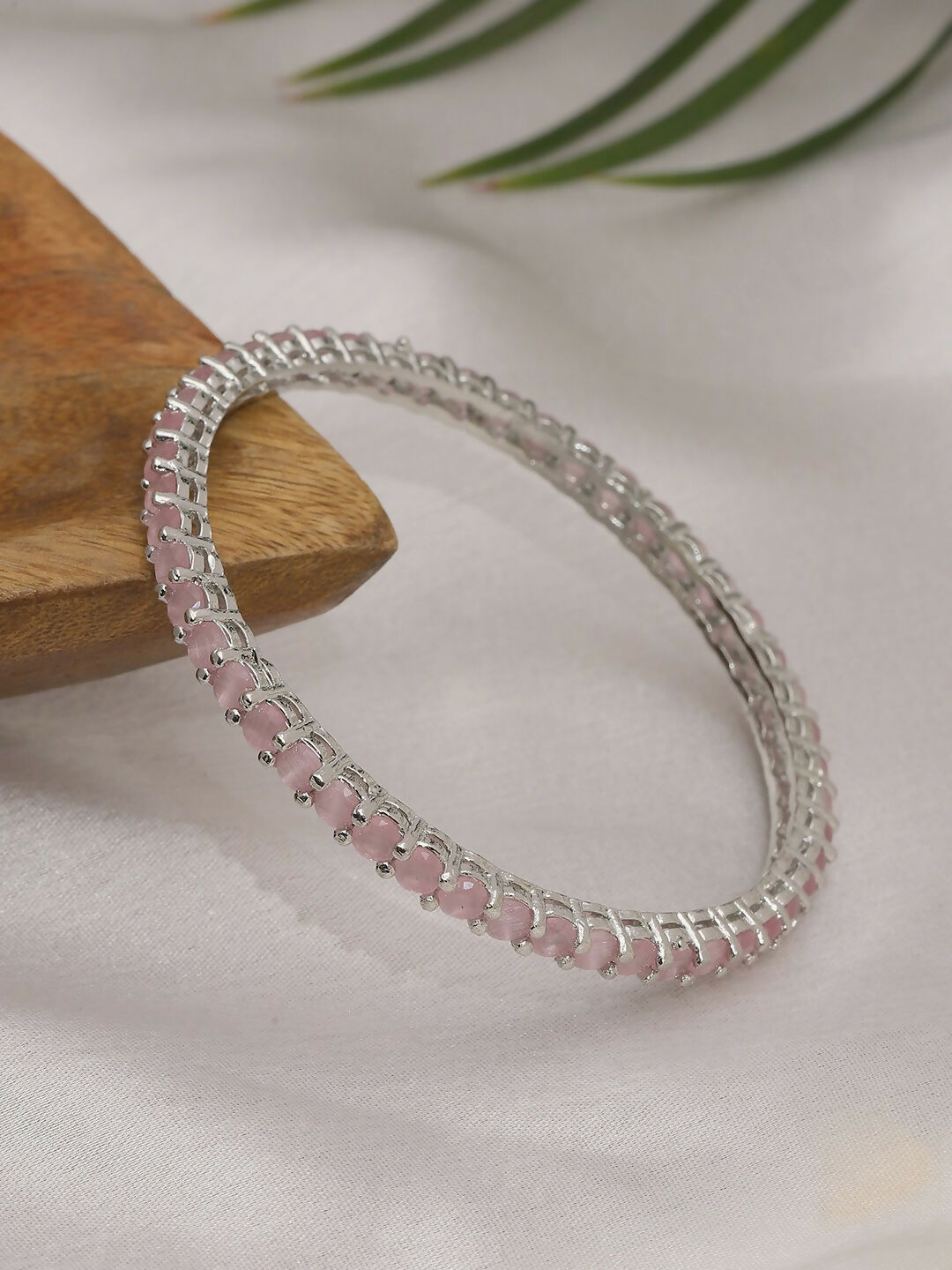 Pink Stone Bangle- Ruby Raang