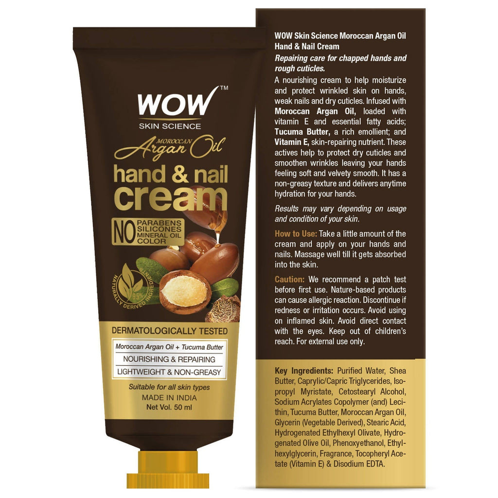 Wow Skin Science Moroccan Argan Oil Hand & Nail Cream - 50 ml