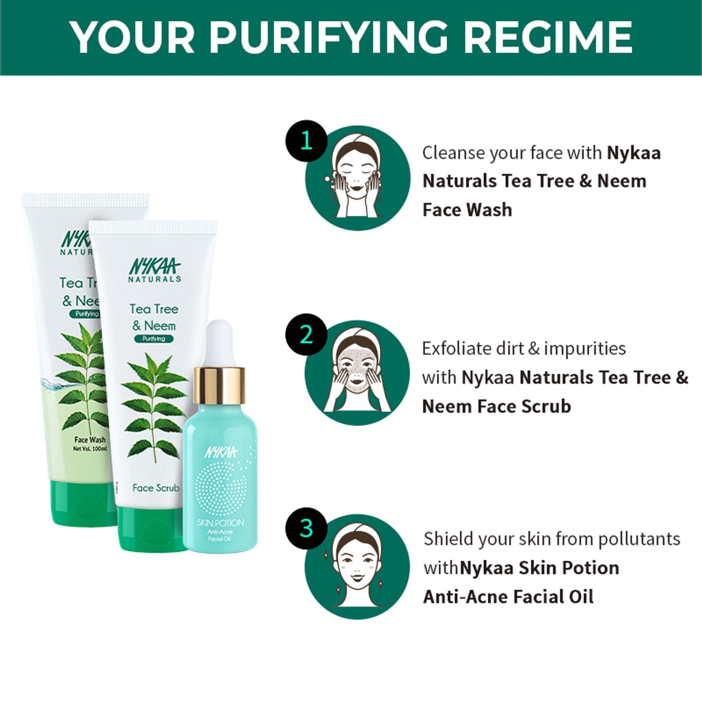 Nykaa Naturals Tea Tree & Neem Detox Face Scrub For Purifying, Acne Control & Clear Skin Glow - Tea Tree & Neem