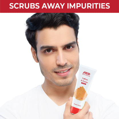 Nykaa Naturals Tea Tree & Neem Detox Face Scrub For Purifying, Acne Control & Clear Skin Glow - Saffron & Honey