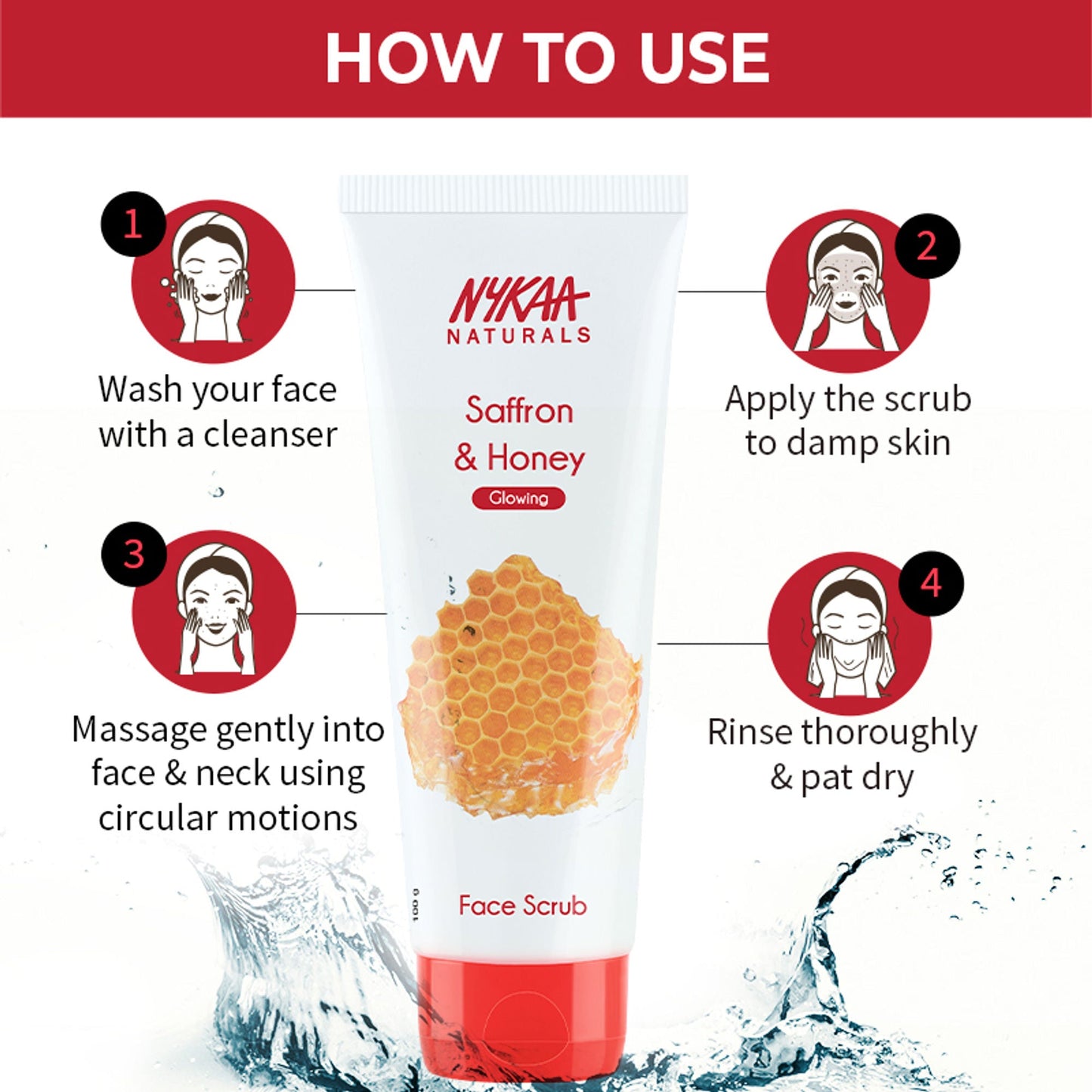 Nykaa Naturals Tea Tree & Neem Detox Face Scrub For Purifying, Acne Control & Clear Skin Glow - Saffron & Honey