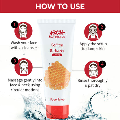 Nykaa Naturals Tea Tree & Neem Detox Face Scrub For Purifying, Acne Control & Clear Skin Glow - Saffron & Honey