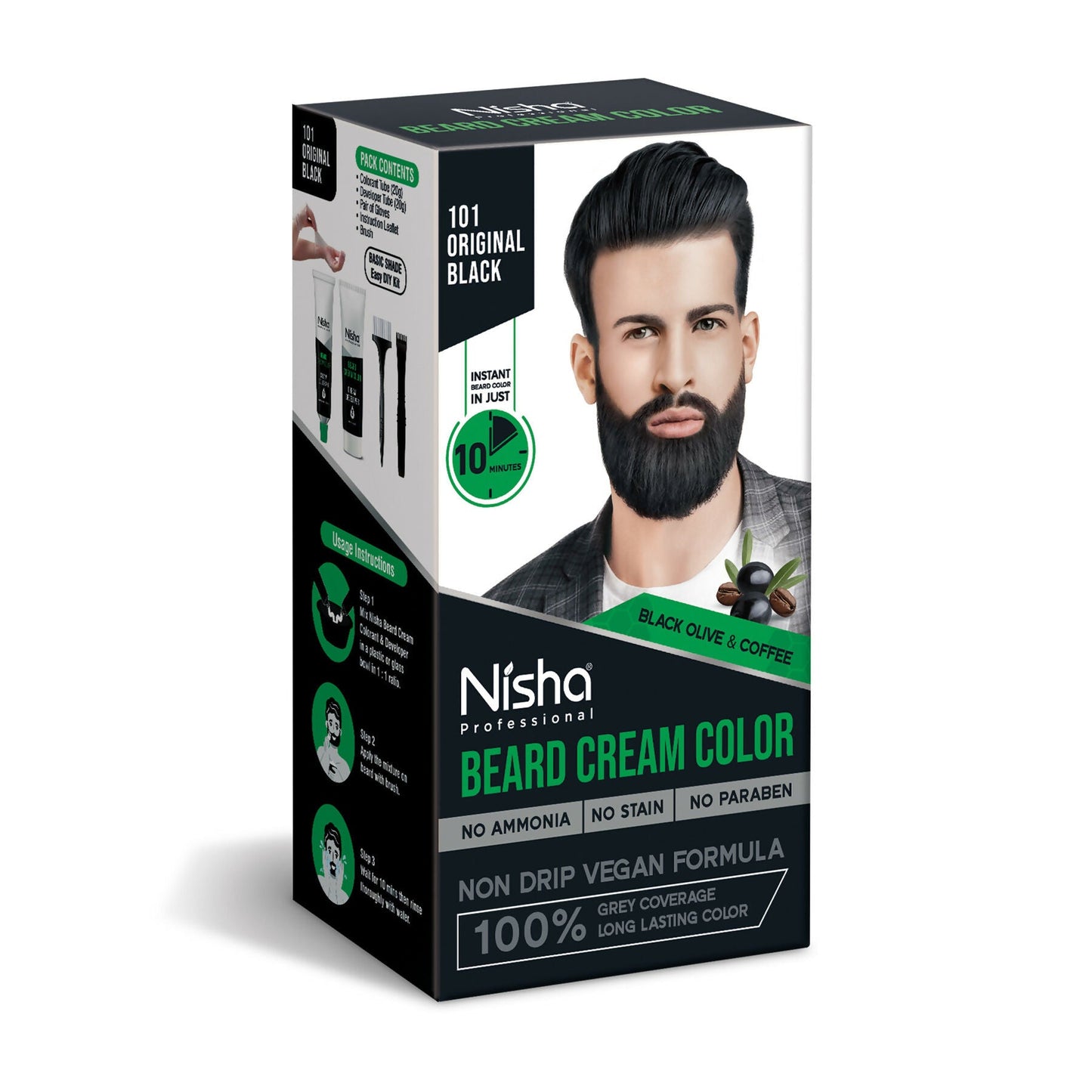 Nisha Beard Colour for Men - Original Black