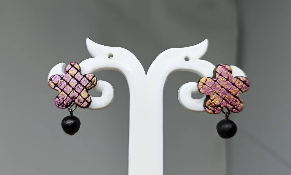 Terracotta Star Studs With Drops