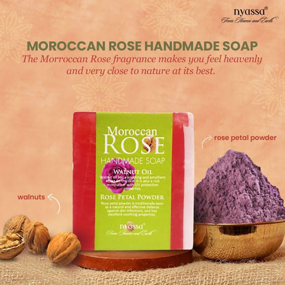 Nyassa Moroccan Rose Soap Walnut Oil & Rose Powder