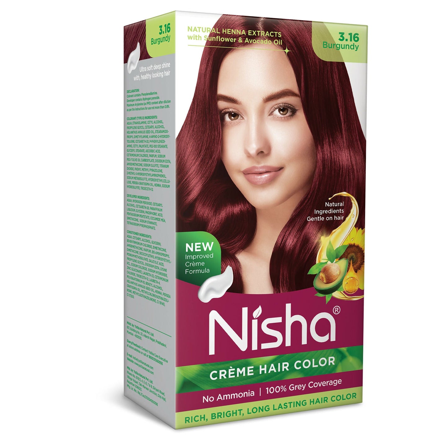 Nisha Creme Hair Color for Women - Burgundy