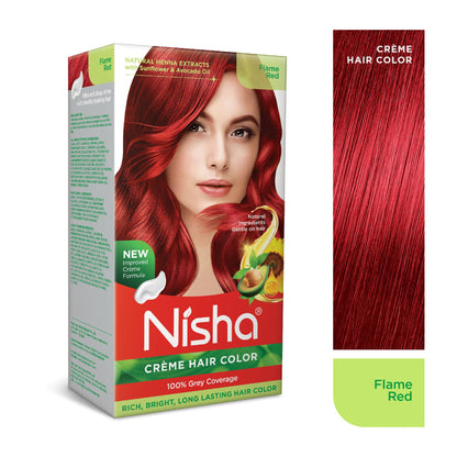 Nisha Creme Hair Color for Women - Flame Red