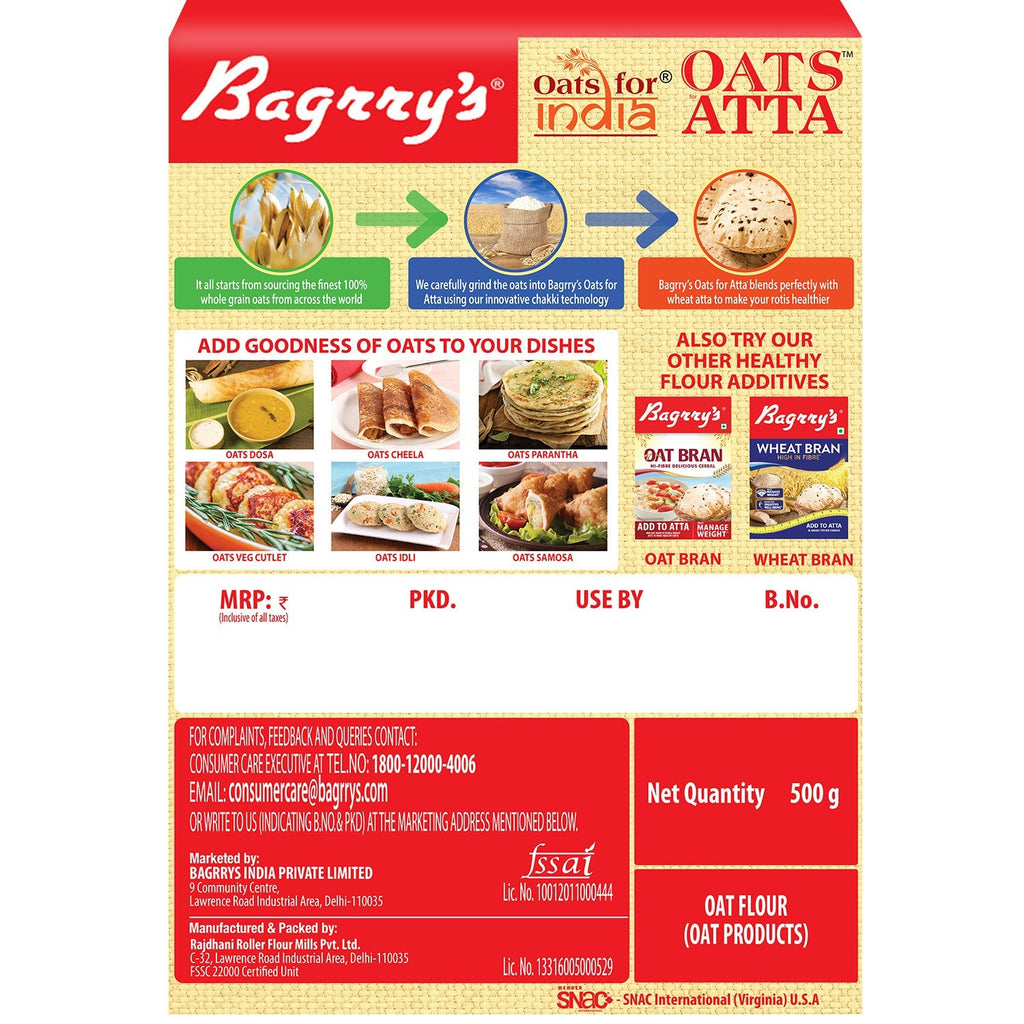 Bagrry's Oat Atta - 300 gms (pack of 2)