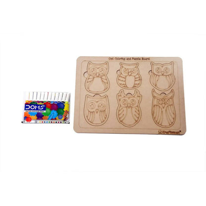 Kraftsman Owl Shapes Puzzle Board | Color Kit Included