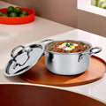USHA SHRIRAM Triply Stainless Steel Handi 4L 22cm 2.5mm Casserole SS Lid Biryani Pot Cook Serve