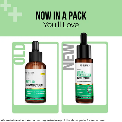 Dr. Sheth's Centella & 10% Niacinamide Face Serum For Acne Scars, Acne Marks, Redness & Skin Irritation, For All Skin Types