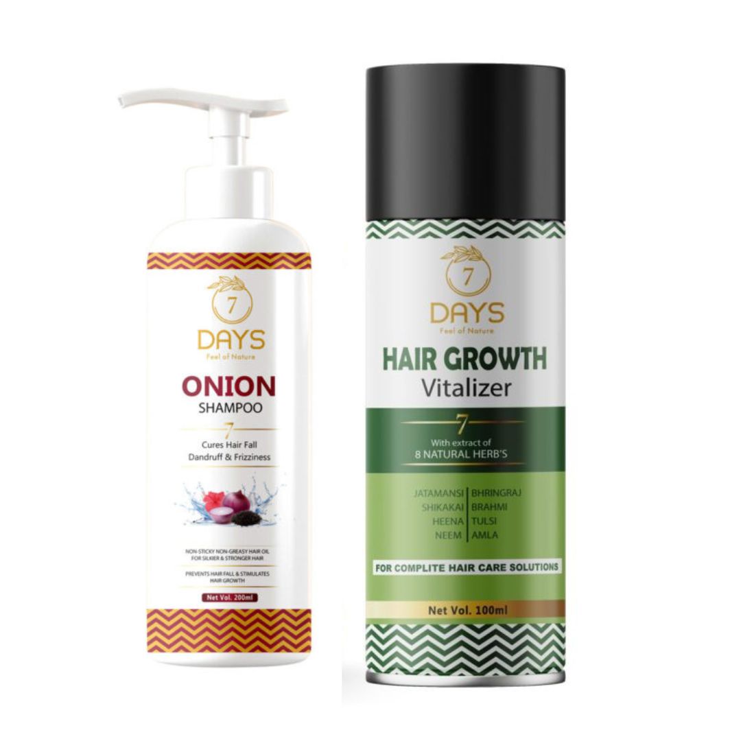 7Days Onion shampoo And hair growth vitalizer Combo