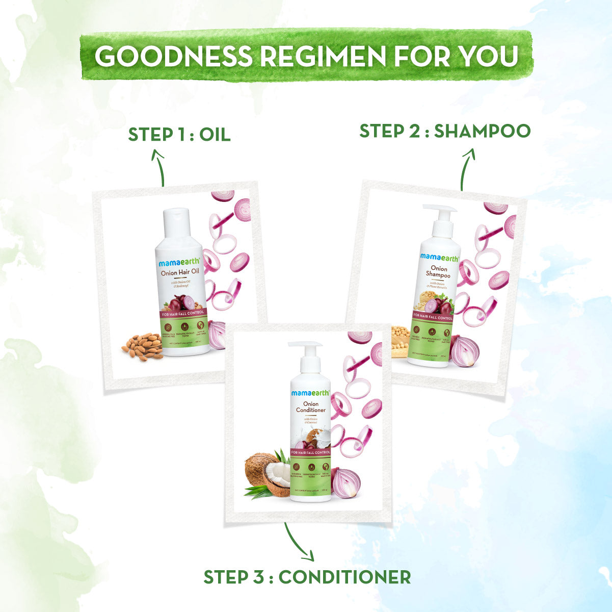 Onion Shampoo with Onion and Plant Keratin for Hair Fall Control