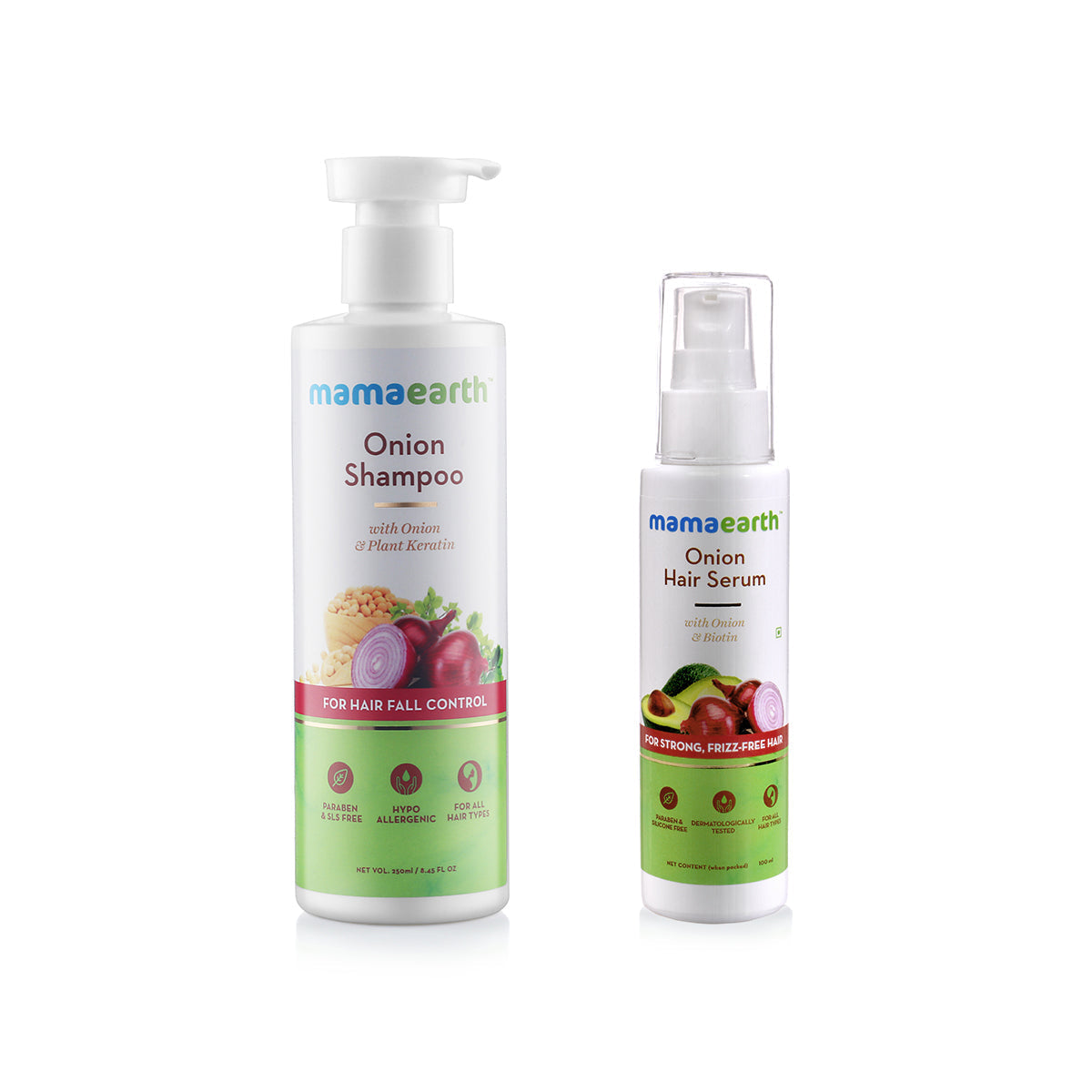 Mamaearth Onion Shampoo and Onion Hair Serum Combo-250ml