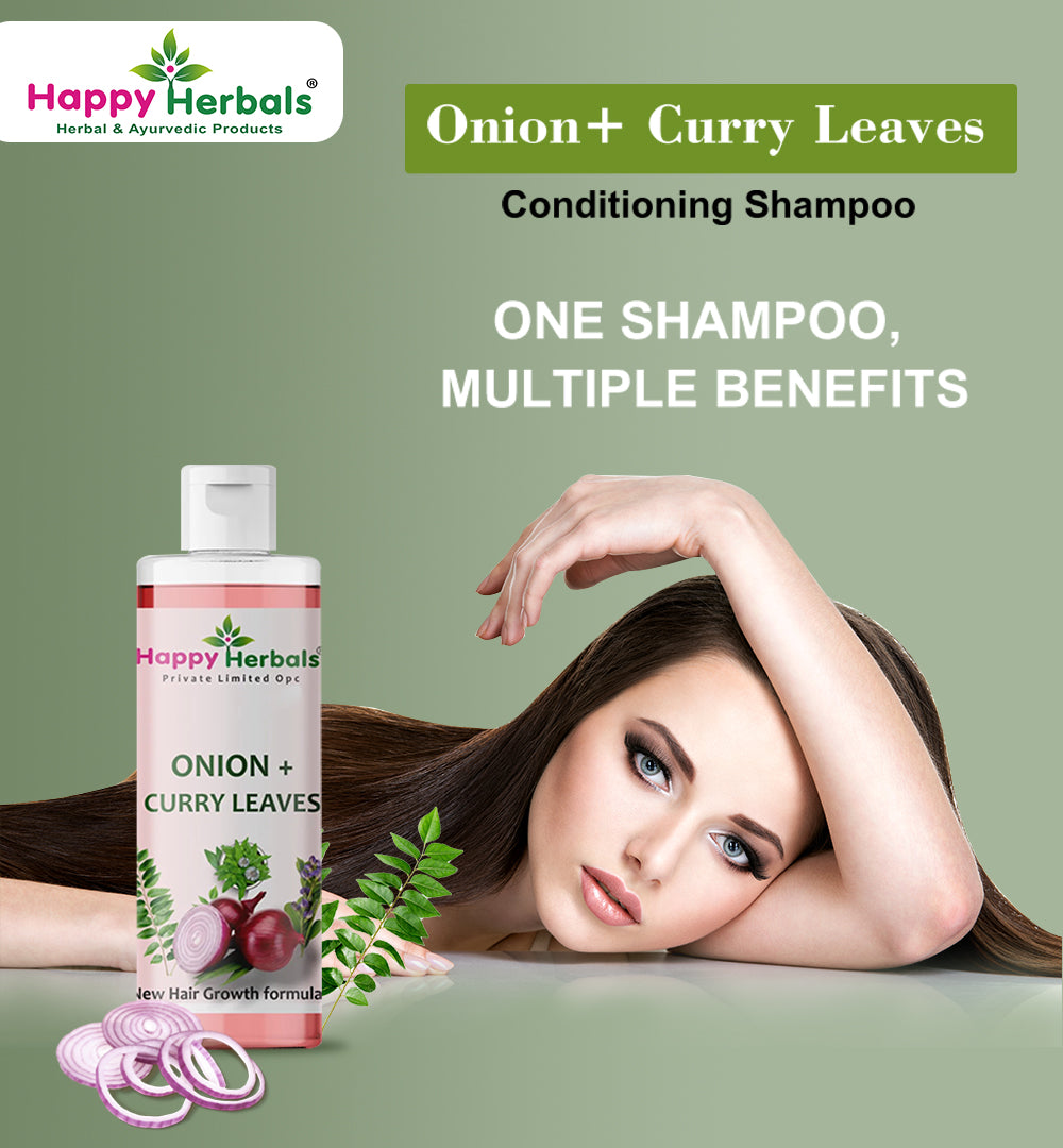Happy Herbals Onion+ Curry Leaves Conditioning Shampoo