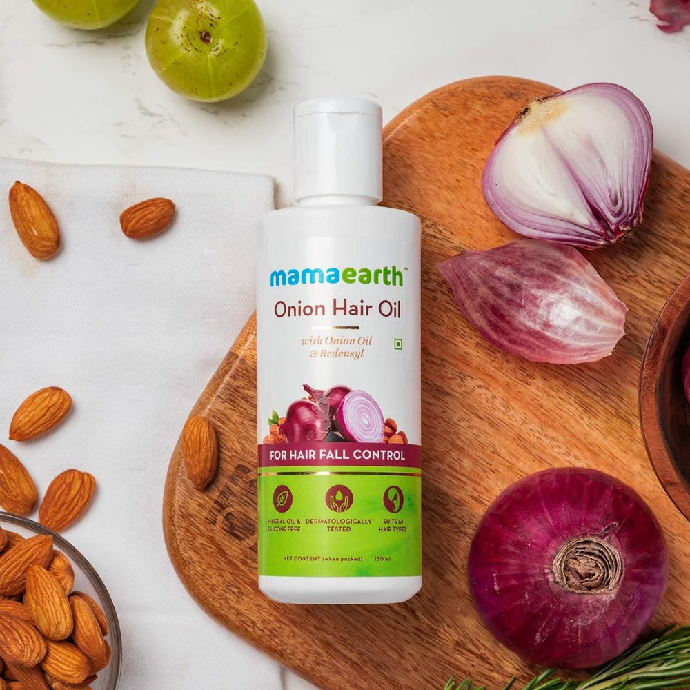 Mamaearth Onion Hair Oil With Onion & Redensyl For Hair Fall Control -150 ml - Pack of 1
