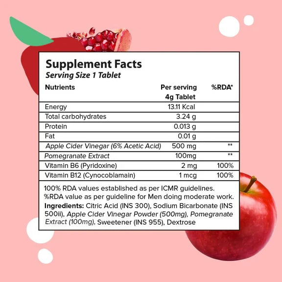 PLIX The Plant Fix Apple Cider Vinegar Effervescent Tablet
