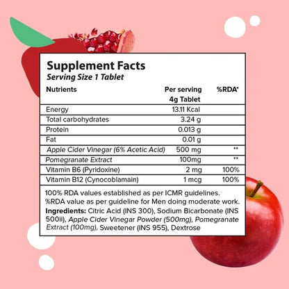 PLIX The Plant Fix Apple Cider Vinegar Effervescent Tablet