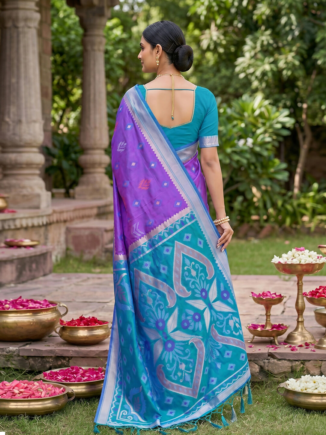 Shree Shyam Fashion Purple Soft Silk Saree