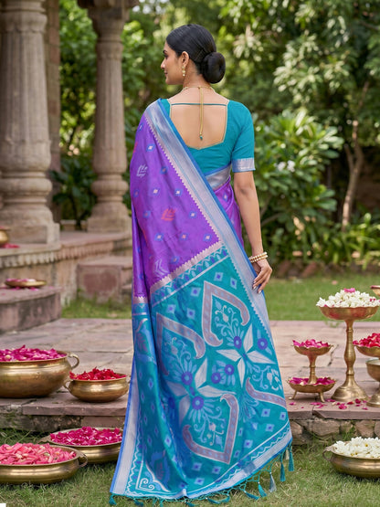 Shree Shyam Fashion Purple Soft Silk Saree