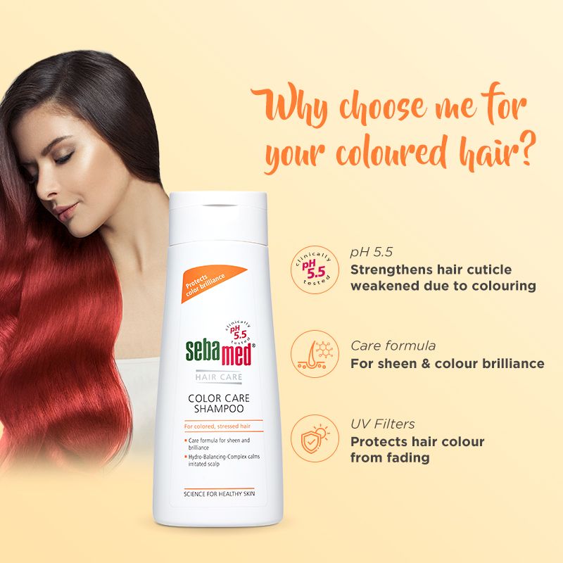 Sebamed Color Care Shampoo PH5.5 Protects shine & color brilliance - 200 ml