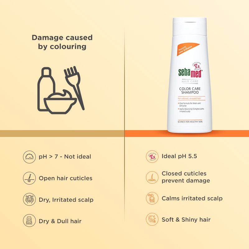 Sebamed Color Care Shampoo PH5.5 Protects shine & color brilliance - 200 ml