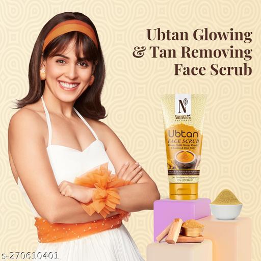 NutriGlow NATURAL'S Ubtan Face & Body Scrub with Besan Moong Powder - 100 gms