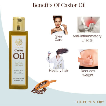 The Pure Story Natural Cold Pressed Castor Hair Oil