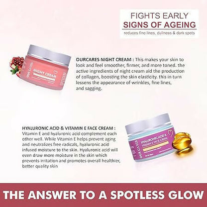 Our Cares Moisturizer With Hyaluronic Acid Vitamin E + Night Cream - Combo