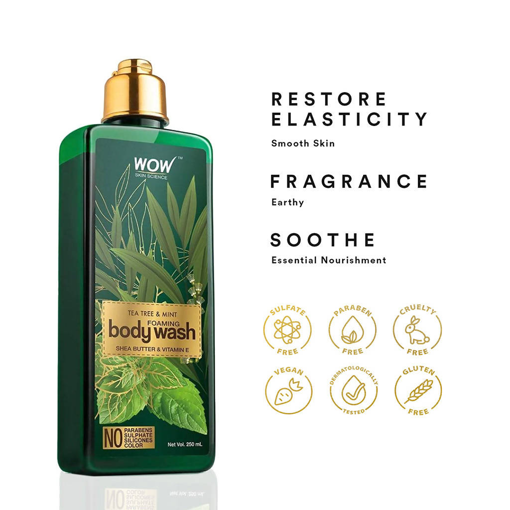 Wow Skin Science Tea Tree & Mint Foaming Body Wash - 250 ml