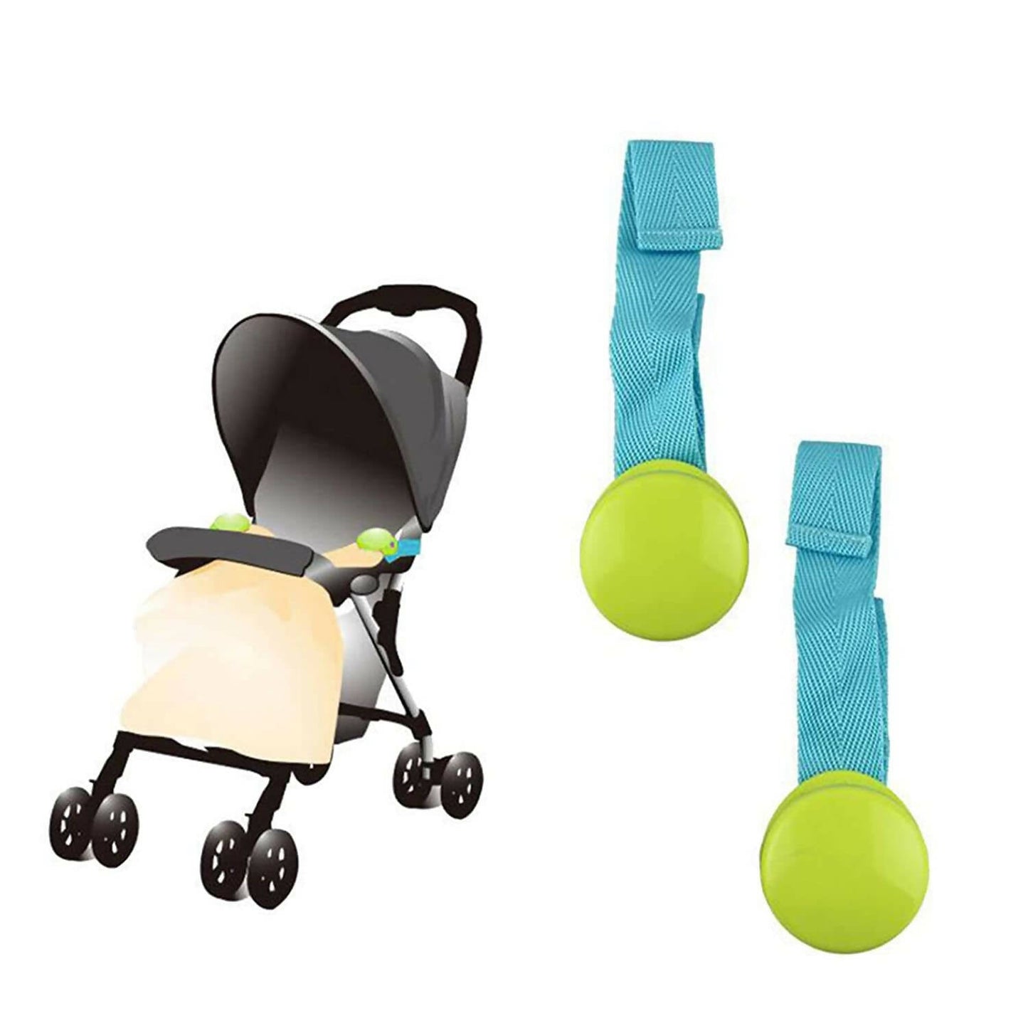 Safe-O-Kid Baby Stroller Clip, Glossy Blanket Clip Stroller, Pram/Buggy Accessories For Baby, Blue