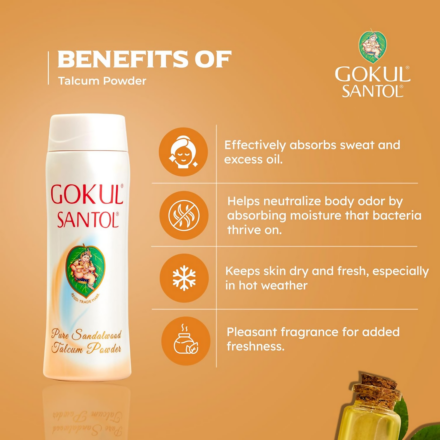 Gokul Santol Pure Sandalwood Talcum Powder