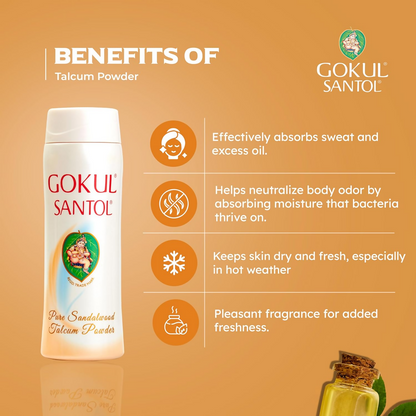 Gokul Santol Pure Sandalwood Talcum Powder
