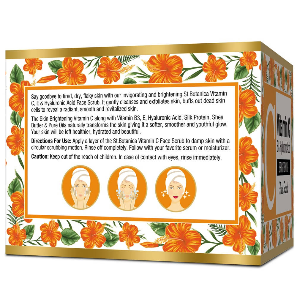 St.Botanica Vitamin C, E & Hyaluronic Acid Brightening Face Scrub - 50 gms