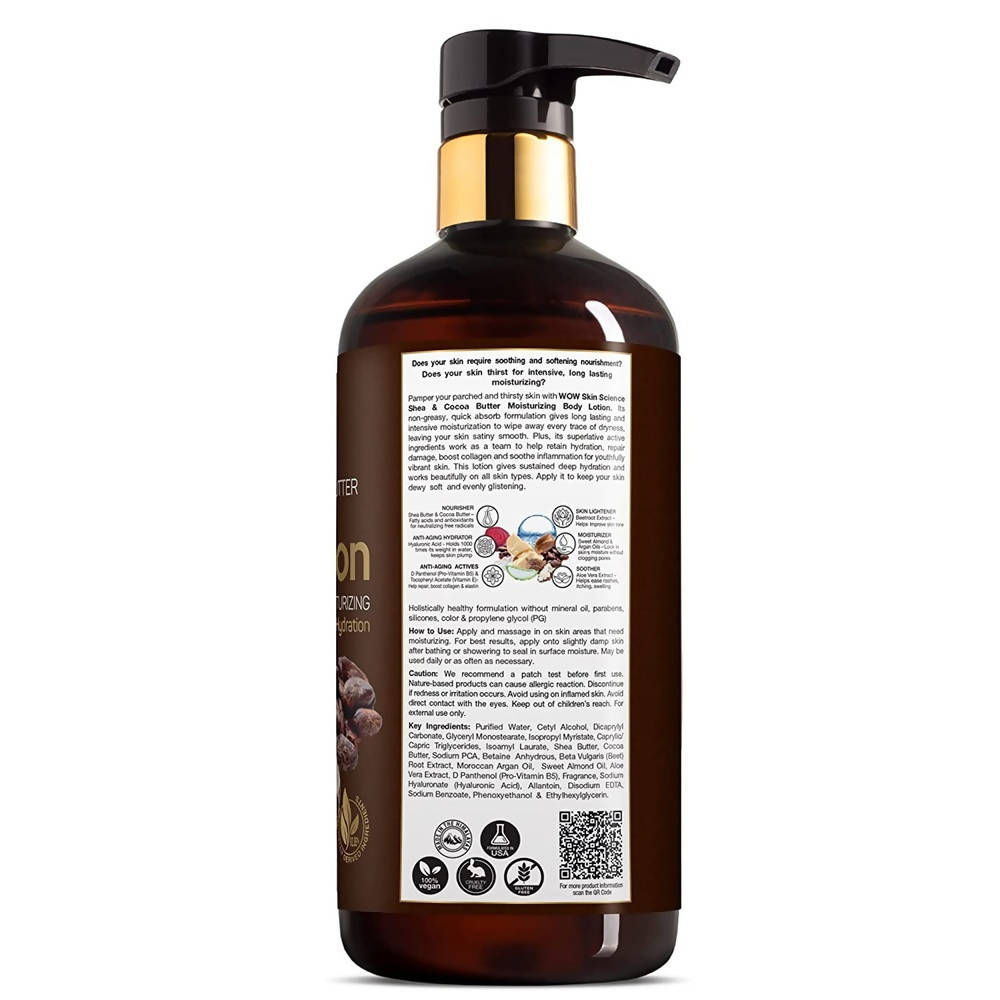 Wow Skin Science Shea Butter and Cocoa Butter Moisturizing Body Lotion - 400 ml