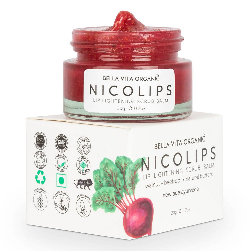 Bella Vita Organic NicoLips Lip Lightening Scrub Balm - 20 gms